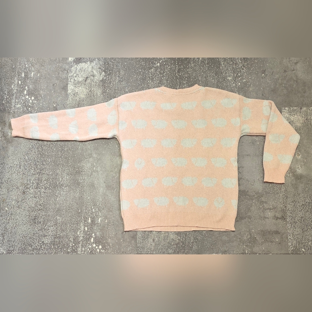 Parkhurst Pink Black Sheep Pattern Crewneck Sweater - Picture 5 of 7